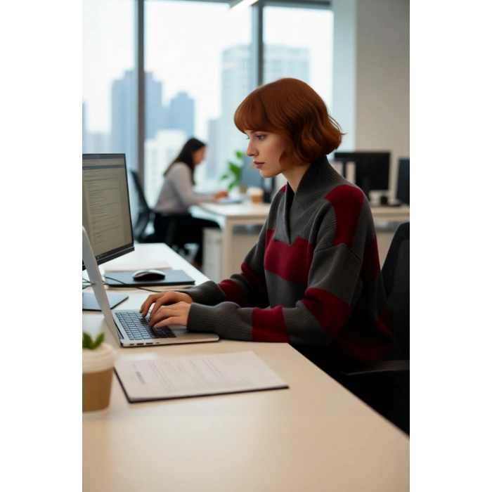 Kadın Oversize V Yaka Çizgili Düşük Kol Triko Kazak Kış Sezonu İçin Şık Ve Rahat Bir Seçim