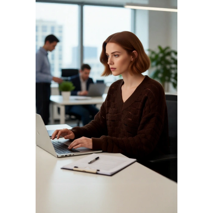 Kadın Oversize V Yaka Simli Ajurlu Triko Kazak Düşük Kol Rahat Günlük Şık Giyim Kombini Kaliteli