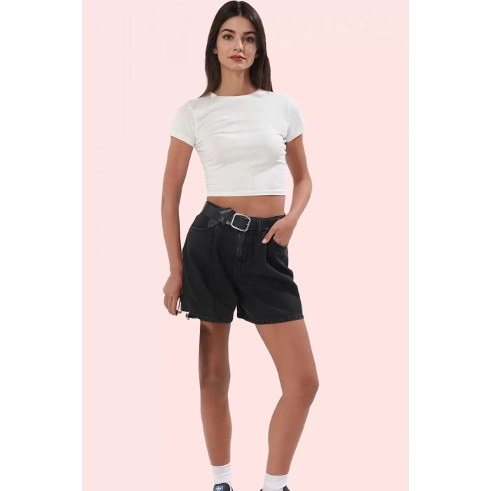 Kadın Pamuk Denim Bermuda Şort Geniş Paça Rahat Kesim Günlük Şıklık Yaz Aylarının Vazgeçilmezi