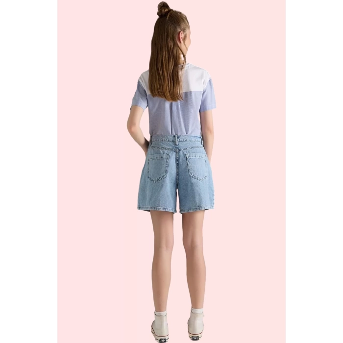 Kadın Pamuk Denim Bermuda Şort Geniş Paça Rahat Kesim Günlük Şıklık Yaz Aylarının Vazgeçilmezi
