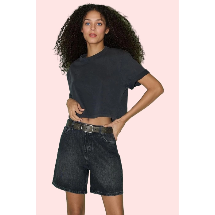 Kadın Pamuk Denim Bermuda Şort Rahat Günlük Yaz Stilleri Modern Tasarım Stilin Buluştuğu Yer