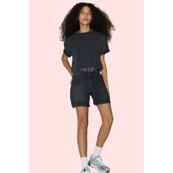 Kadın Pamuk Denim Bermuda Şort Rahat Günlük Yaz Stilleri Modern Tasarım Stilin Buluştuğu Yer