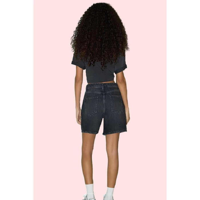 Kadın Pamuk Denim Bermuda Şort Rahat Günlük Yaz Stilleri Modern Tasarım Stilin Buluştuğu Yer
