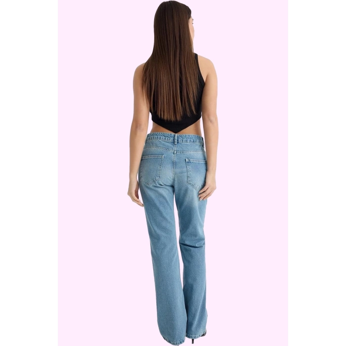 Kadın Pamuk Denim Flare Jean Düşük Bel Günlük Dayanıklı Malzeme Yaz Aylarının Vazgeçilmezi