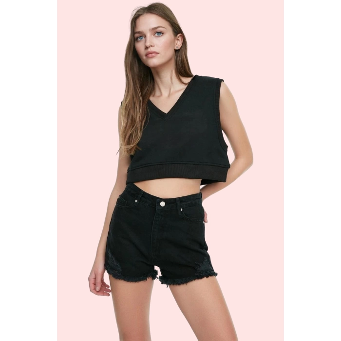 Kadın Pamuk Denim Mini Şort Care Koleksiyonu Yazlık Casual Günlük Kullanım Kaliteli Malzeme
