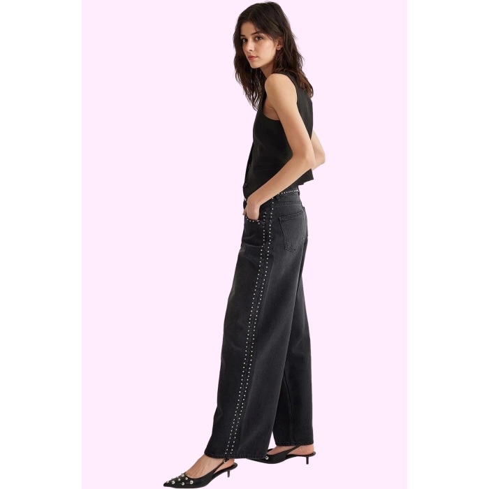 Kadın Pamuk Denim Palazzo Jean Rahat Günlük Stil Modern Tasarım Yaz Aylarının Vazgeçilmezi