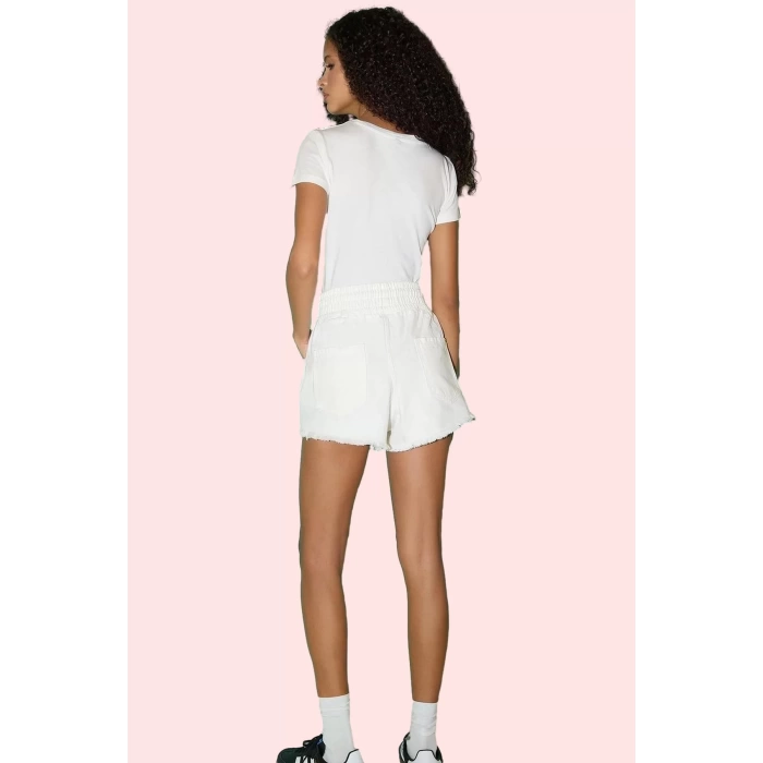 Kadın Pamuk Denim Şort City Short Kalıp Yüksek Bel Yazlık Günlük Yaz Aylarının Vazgeçilmezi