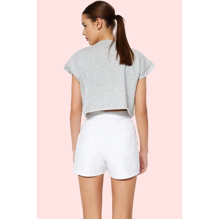 Kadın Pamuk Denim Şort Yüksek Bel City Short Yaz Kombinleri İçin Günlük Kullanım Hafta Sonu