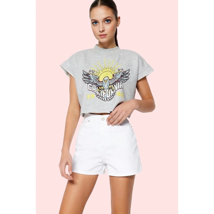 Kadın Pamuk Denim Şort Yüksek Bel City Short Yaz Kombinleri İçin Günlük Kullanım Hafta Sonu