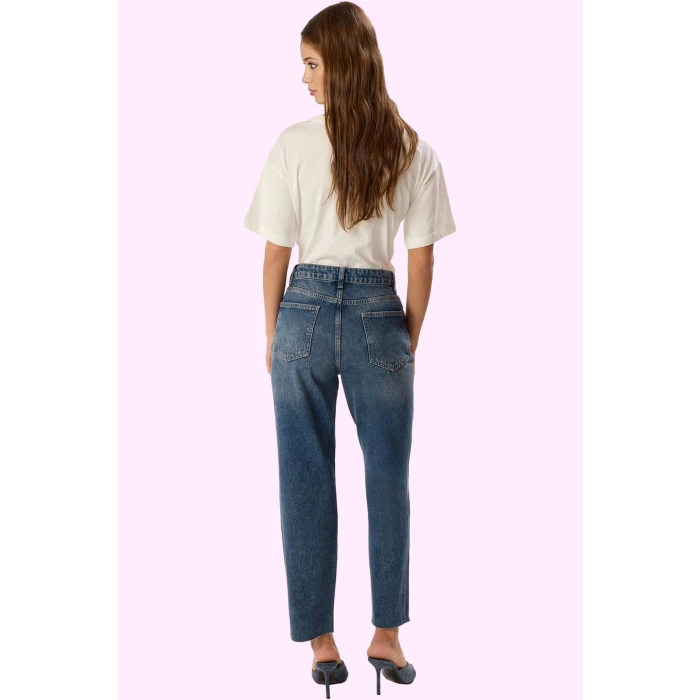 Kadın Pamuk Denim Straight Jean Pantolon Yüksek Bel Günlük Casual Yaz Aylarının Vazgeçilmezi
