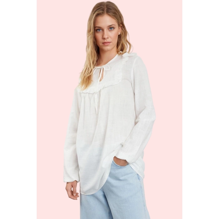 Kadın Pamuk Dokuma Gömlek Renk Tunik Model Rahat Günlük Stil Hafta Sonu Yaz Aylarının Vazgeçilmezi