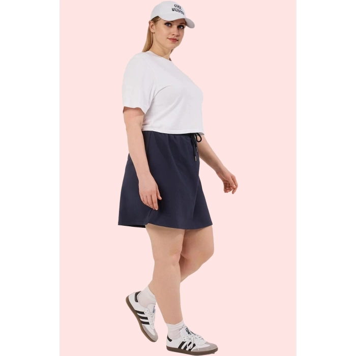 Kadın Pamuk Örme Etek Regular Boy Büyük Beden Günlük Stil Hafta Sonu Yaz Aylarının Vazgeçilmezi