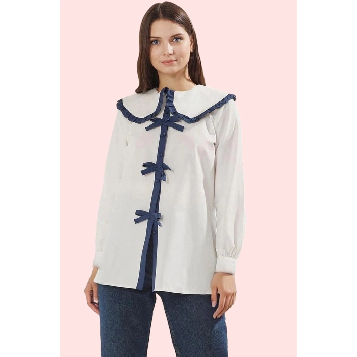 Kadın Pamuk Polyester Regular Kalıp Uzun Kollu Gömlek Modern Tasarım Yaz Aylarının Vazgeçilmezi