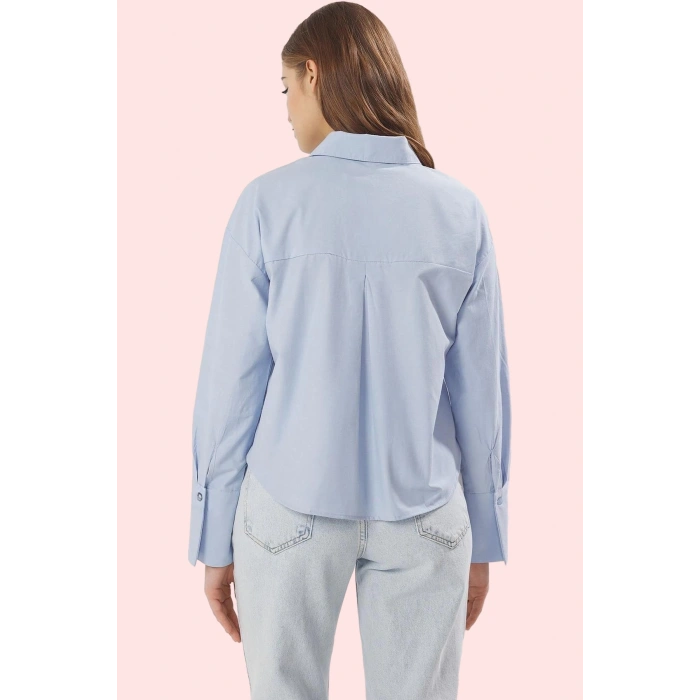Kadın Pamuk Terrycotton Kumaş Oversize Gömlek Taş Detaylı Ramadan Koleksiyonu Günlük Kullanım