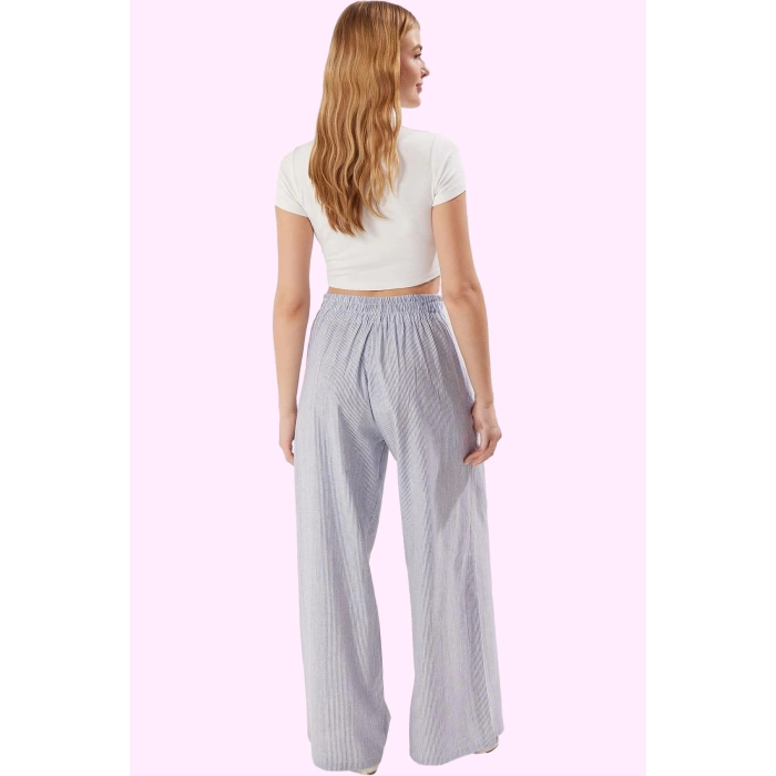 Kadın Pamuk Yüksek Bel Wide Leg Pantolon Rahat ve Şık Günlük Stil Yaz Aylarının Vazgeçilmezi