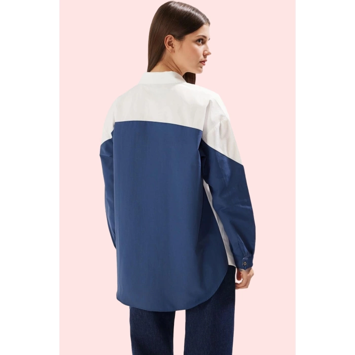 Kadın Pamuklu Dokuma Gömlek Uzun Kollu Regular Boy Oversize Kalıp Yaz Aylarının Vazgeçilmezi