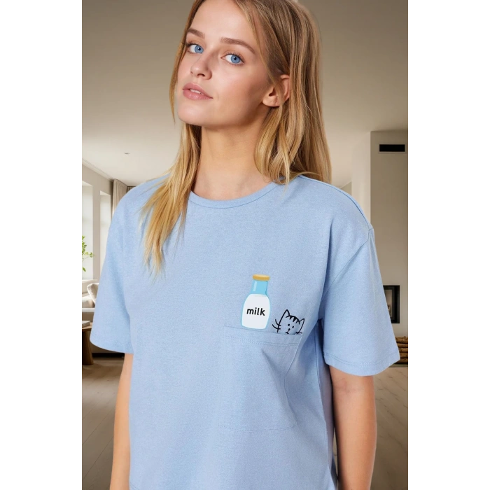 Kadın Pamuklu Örme Pijama Takımı Yazlık Kısa Şortlu Rahat Tasarım Ve Şık Mükemmel Uyum