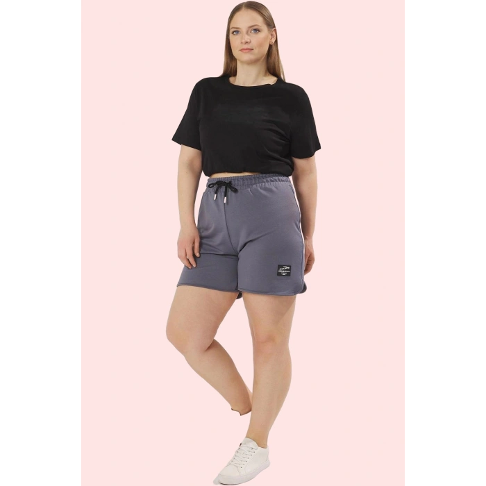 Kadın Pamuklu Örme Şort Büyük Beden Yüksek Bel Casual Stil Günlük Kullanım Kaliteli Malzeme