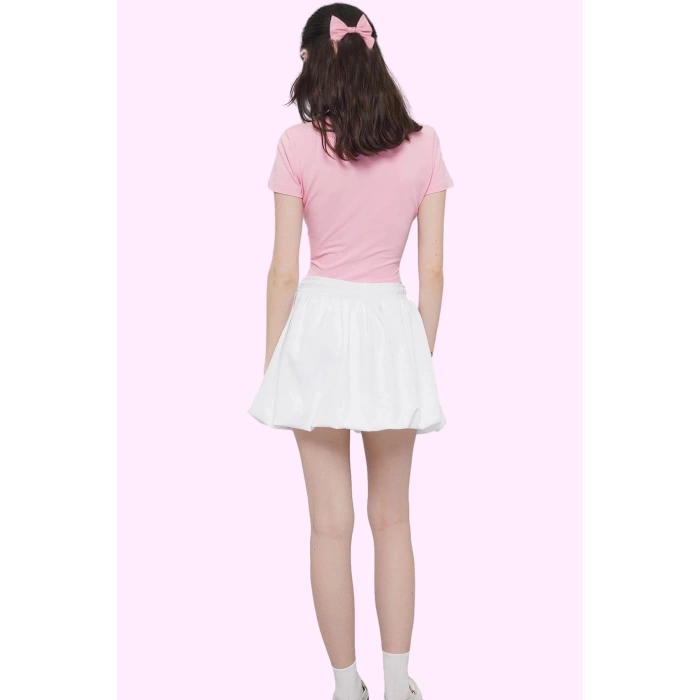 Kadın Paper Touch Örme Mini Etek Normal Bel Lastikli Renk Rahat Yaz Aylarının Vazgeçilmezi
