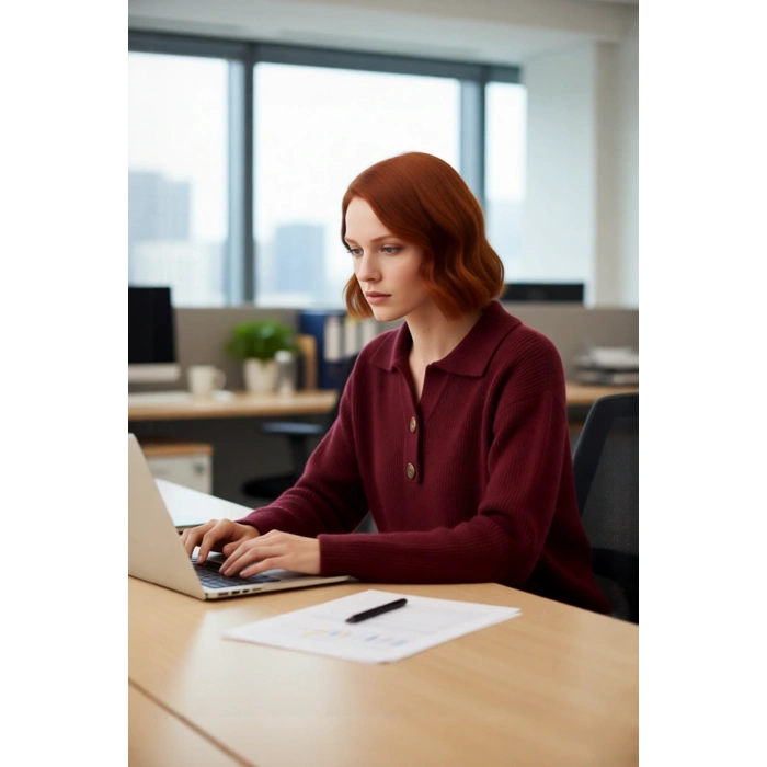 Kadın Polo Yaka Selanik Triko Kazak Rahat Regular Kalıp Kışlık Soğuk Havalar İçin İdeal Seçim