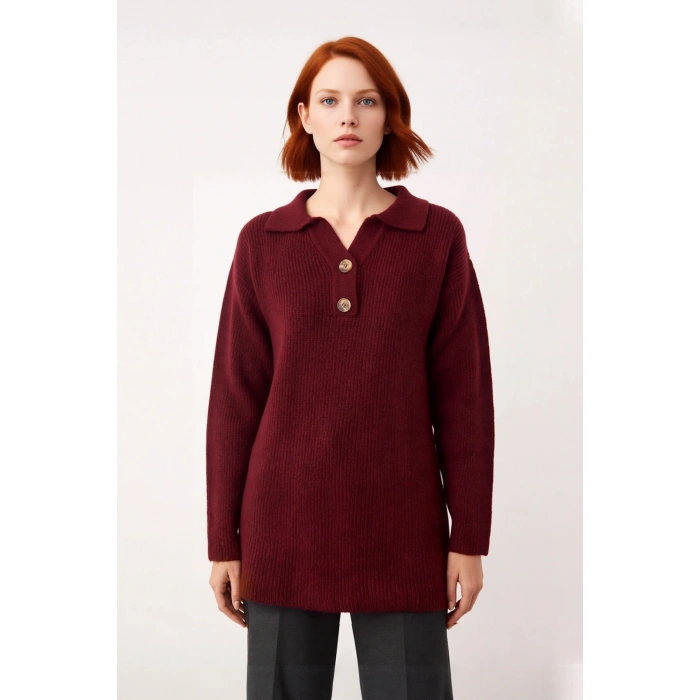 Kadın Polo Yaka Selanik Triko Kazak Rahat Regular Kalıp Kışlık Soğuk Havalar İçin İdeal Seçim