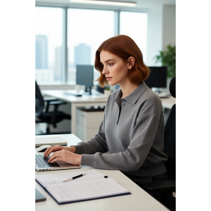 Kadın Polo Yaka Taş Detaylı Regular Kalıp Düşük Kollu Triko Kazak Kışlık Kombinlerin Gözdesi