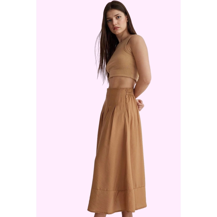 Kadın Polyester Casual Midi Etek A Line Kesim Dokuma Lilyum Günlük Kullanım Modern Tasarım