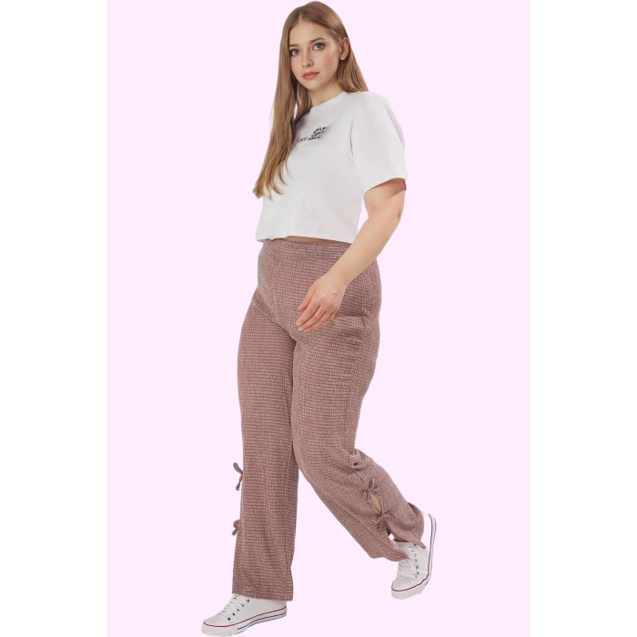 Kadın Polyester Geniş Paça Pantolon Yüksek Bel Casual Stil Günlük Kullanım Kaliteli Malzeme