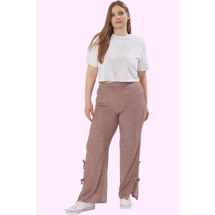 Kadın Polyester Geniş Paça Pantolon Yüksek Bel Casual Stil Günlük Kullanım Kaliteli Malzeme