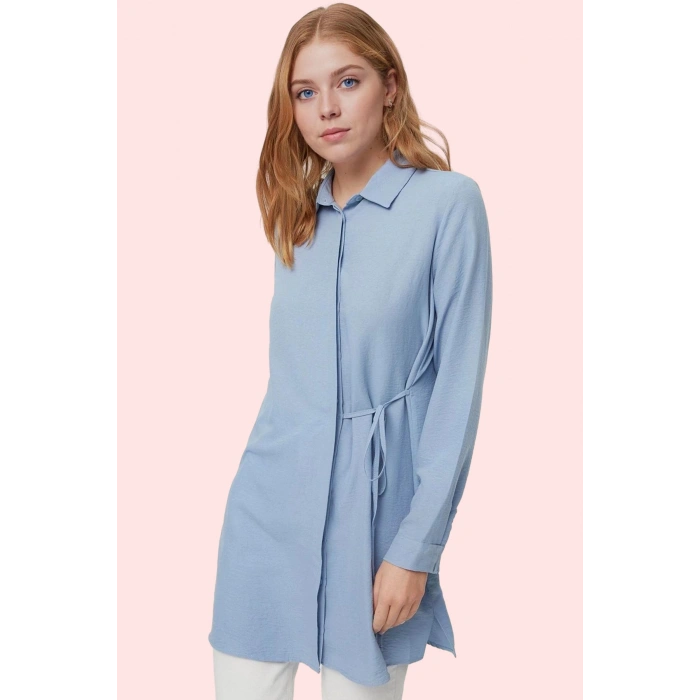Kadın Polyester Lilyum Dokuma Gömlek Uzun Kollu Casual Stil Günlük Kullanım Modern Tasarım