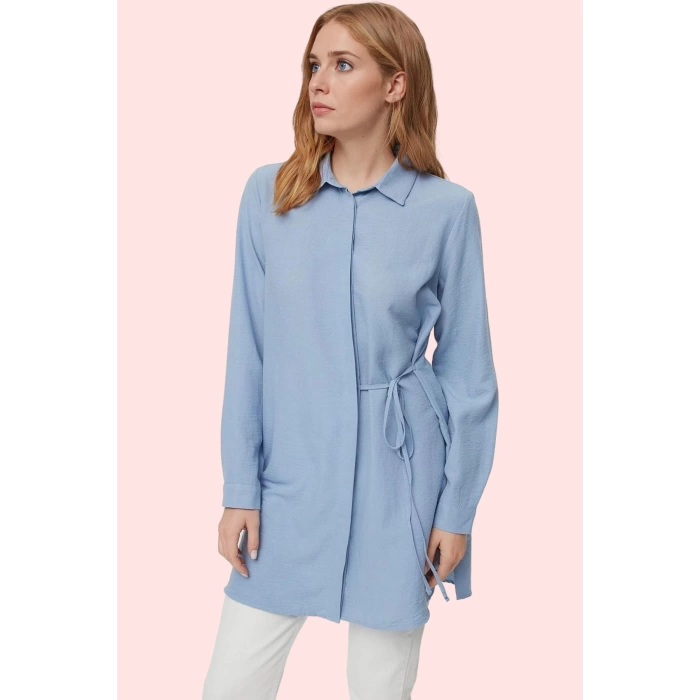 Kadın Polyester Lilyum Dokuma Gömlek Uzun Kollu Casual Stil Günlük Kullanım Modern Tasarım