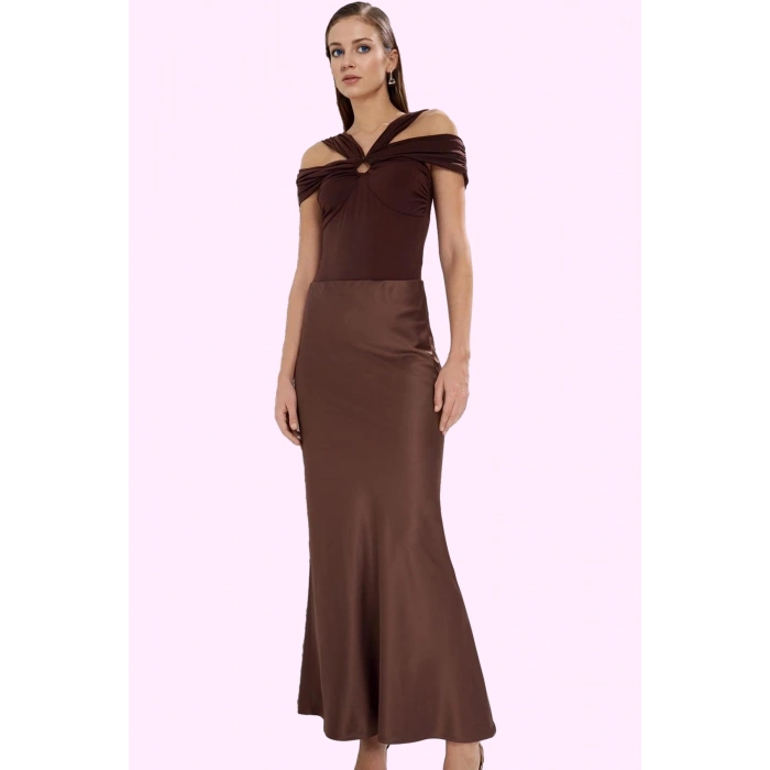 Kadın Polyester Maxi Etek Kalem Kalıp Saten Dokuma Tüm Sezonlar İçin Uygun Günlük Kullanım