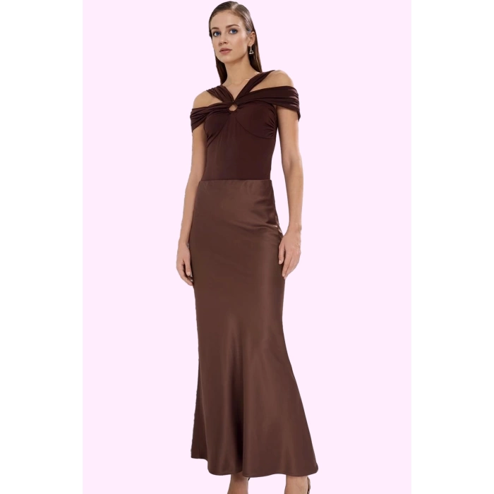 Kadın Polyester Maxi Etek Kalem Kalıp Saten Dokuma Tüm Sezonlar İçin Uygun Günlük Kullanım