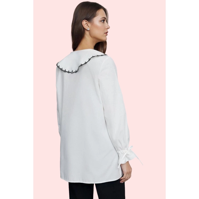 Kadın Polyester Tunik Gömlek Ramadan Koleksiyonu Bebe Yaka Günlük Stil Yaz Aylarının Vazgeçilmezi