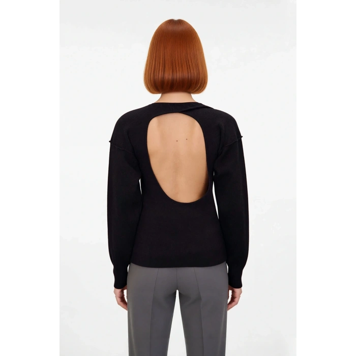 Kadın Premium İplikli Bisiklet Yaka Düz Dokuma Rahat Triko Kazak Günlük Şıklık Sunuyor Kaliteli