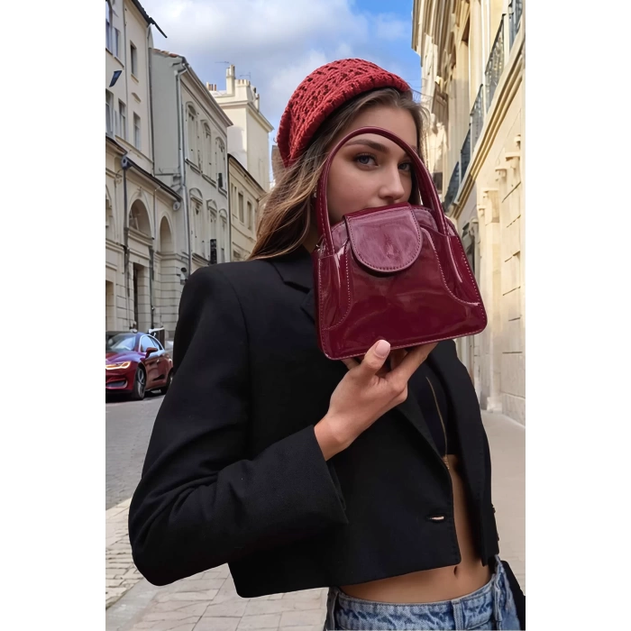 Kadın PU Deri Mini City El Çantası Şık Kompakt Tasarım Günlük Kullanım Rahat Ve Şık Seçkin Malzeme