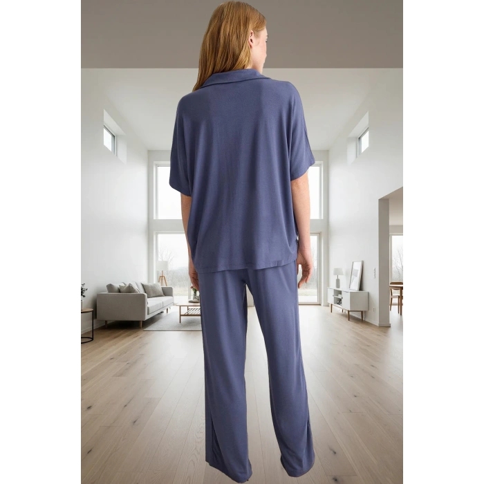 Kadın Rahat Kalıp Viskon Süprem Örme Pijama Takımı Seçkin Malzeme Trend Tasarım