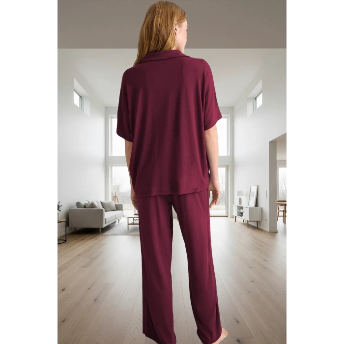 Kadın Rahat Kalıp Viskon Süprem Örme Pijama Takımı Seçkin Malzeme Trend Tasarım