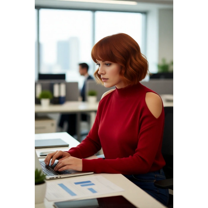 Kadın Rahat Relaxed Kalıp Dik Yaka Düşük Kollu Omzu Açık Detaylı Trend Akrilik Triko Kazak