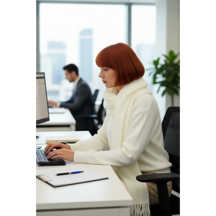 Kadın Regular Kalıp Akrilik Triko Kazak Şal Detaylı Bisiklet Yaka Düşük Kol Kış Sezonu İçin