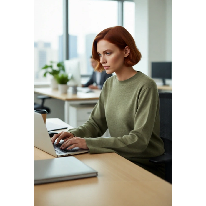 Kadın Regular Kalıp Bisiklet Yaka Uzun İspanyol Kollu Basic Triko Kazak Günlük Şıklık Sunar