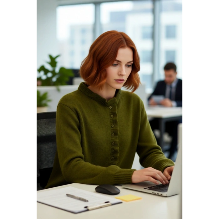 Kadın Regular Kalıp Düğme Detaylı Yaka Yumuşak Dokulu Uzun Kollu Triko Kazak Günlük Şıklık İçin