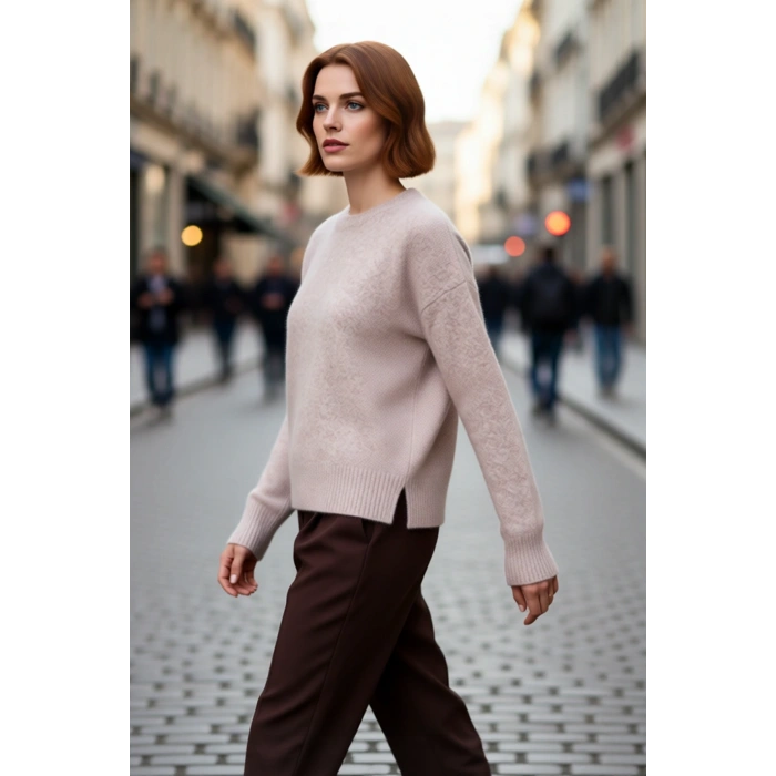 Kadın Regular Kalıp Düşük Kol Bisiklet Yaka Triko Kazak Kış Günleri İçin Rahat Şık Seçim Kaliteli