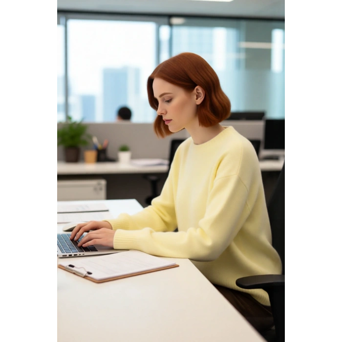 Kadın Regular Kalıp Düz Desen Bisiklet Yaka Triko Kazak Kışlık Sıcak Konforlu Günlük Stil Kaliteli