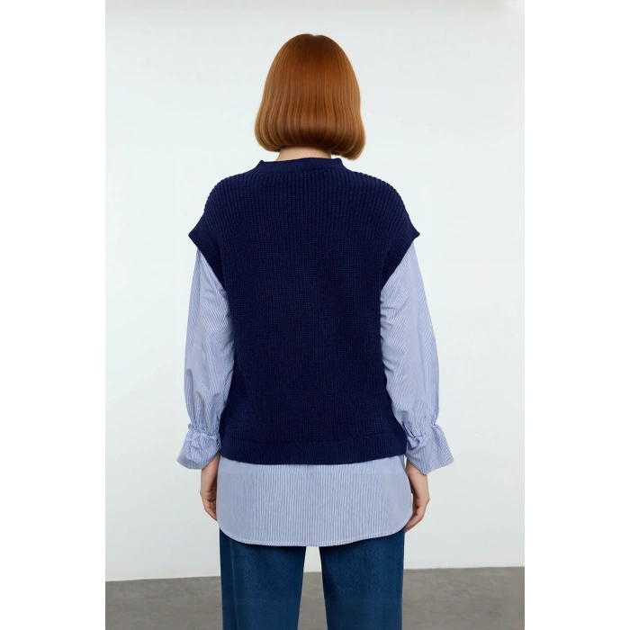 Kadın Regular Kalıp Gömlek Garnili Basic Triko Süveter Kışlık Yumuşak Dokulu Şık ve Modern Seçim