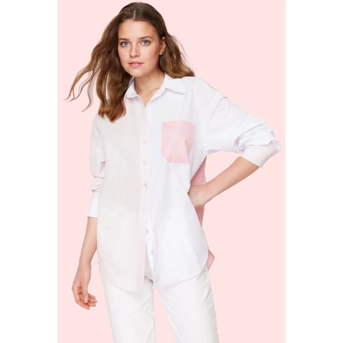 Kadın Regular Kalıp Pamuklu Polyester Gömlek Düz Desen Günlük Kullanım Yaz Aylarının Vazgeçilmezi