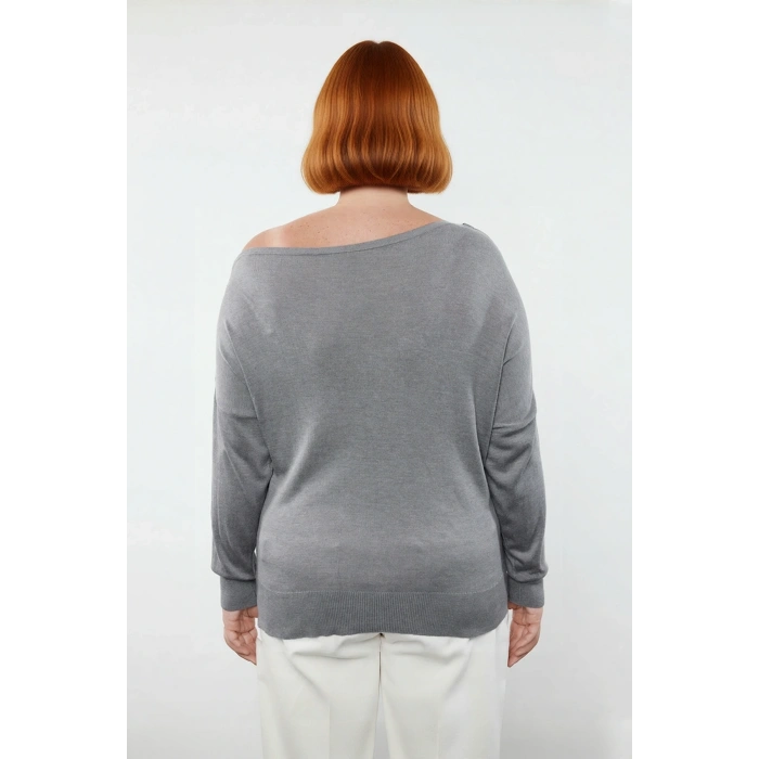 Kadın Regular Kalıp Uzun Kollu Düz Triko Kazak İlkbahar Sonbahar Günlerine Rahatlık Katar Kaliteli