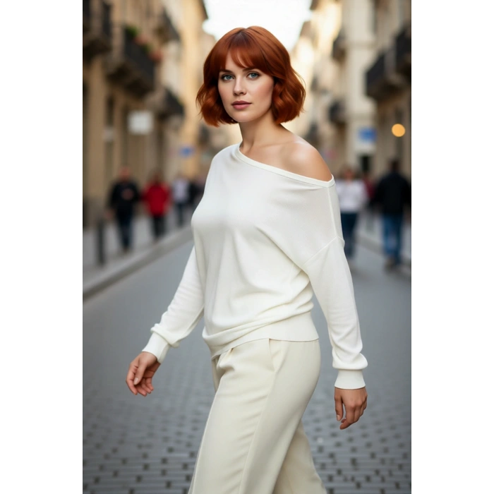 Kadın Regular Kalıp Uzun Kollu Düz Triko Kazak İlkbahar Sonbahar Günlerine Rahatlık Katar Kaliteli