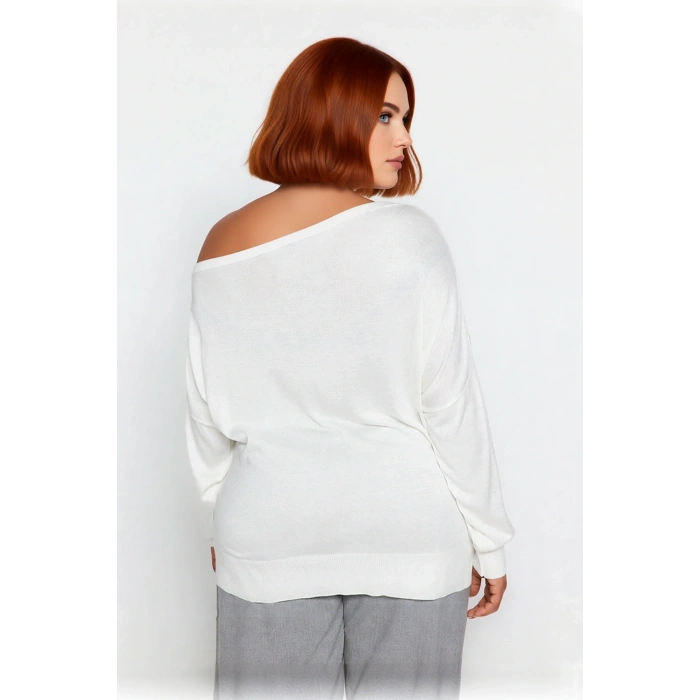 Kadın Regular Kalıp Uzun Kollu Düz Triko Kazak İlkbahar Sonbahar Günlerine Rahatlık Katar Kaliteli