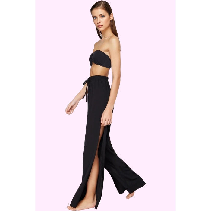 Kadın Relaxed Fit Yüksek Bel Pantolon Yazlık Geniş Paça Plaj Şıklığı Yaz Aylarının Vazgeçilmezi